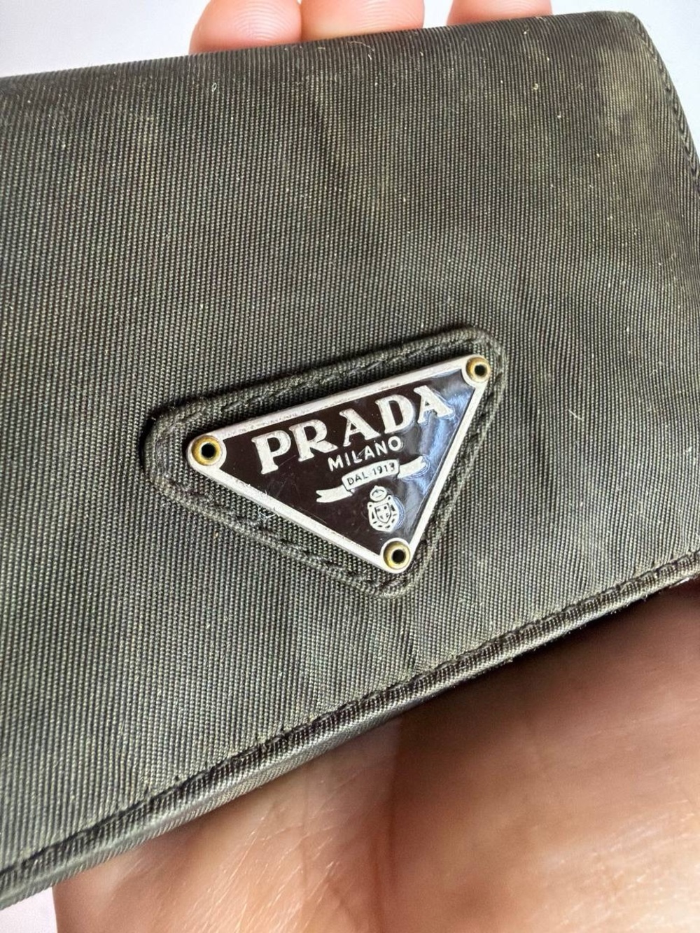 Prada Dark Green Nylon Flap Cardholder - Picture 3 of 15